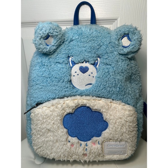 Loungefly‎ Care Bears Grumpy Bear Sherpa Mini Backpack Blue Faux Fur 2022 main image 11